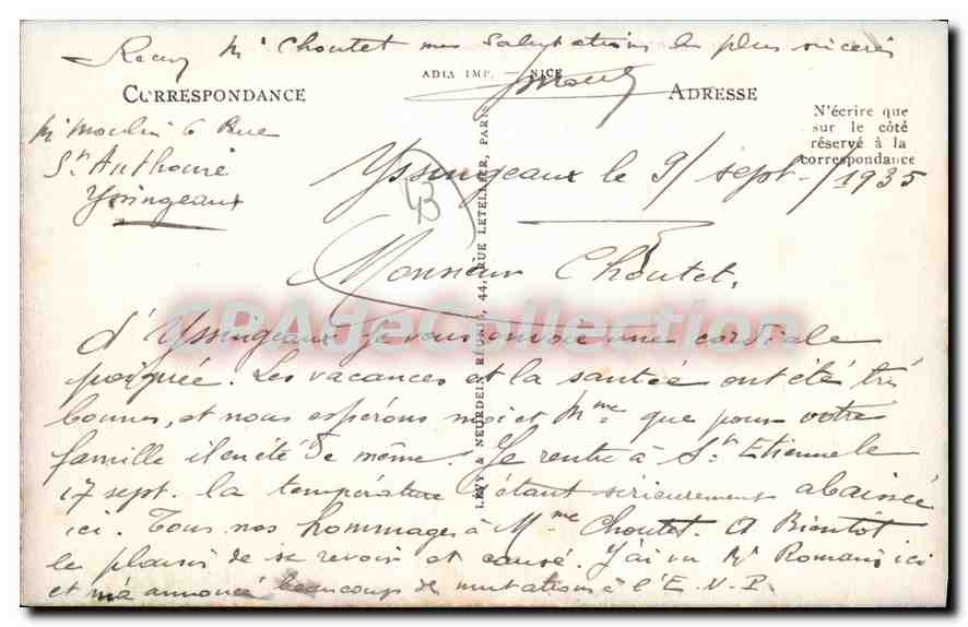 CPA Yssingeaux Le Viaduc de Champelette au Pont de l'Enceinte — Rückseite