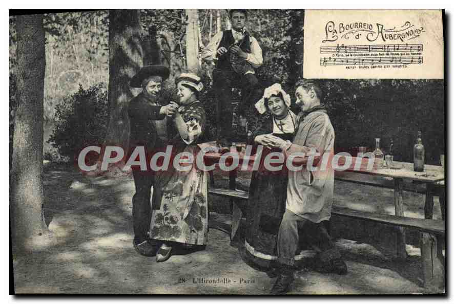 L'Ilirondelle - Paris — scène de village avec musique — La Bourreio Aubergnole, éditeur inconnu, n°28