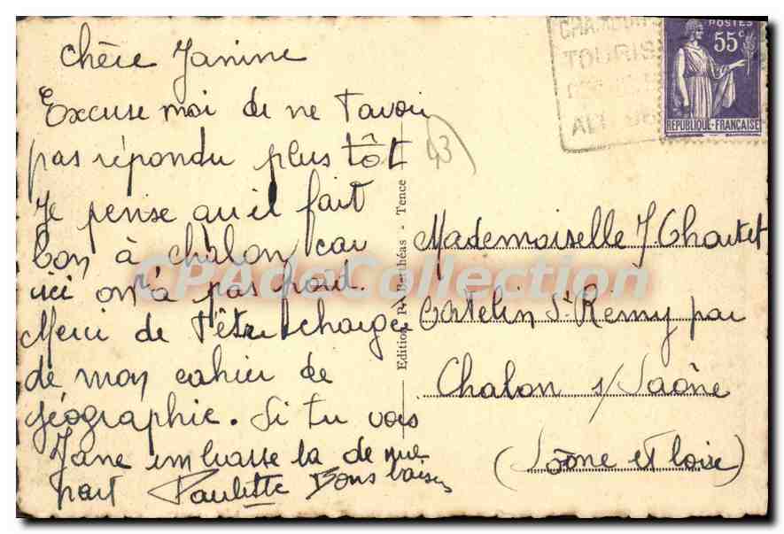 CPA Le Chambon sur Lignon Vue sur le Lignon — Verso