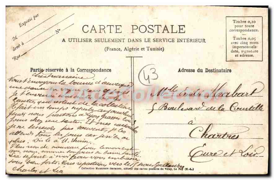 CPA Le Velay Illustre La Bourree sorte de danse nationale a deux on plusieurs couples folklore chans — Rückseite