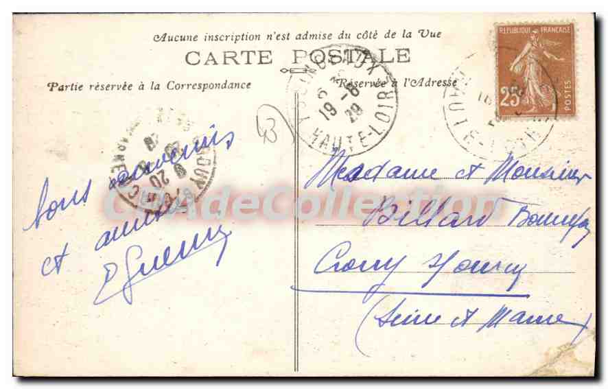 TENCE (Ille-Loire) — La Levée Morin sur le Lignon — Éditeur : L. Lemoine, Toulouse — Verso
