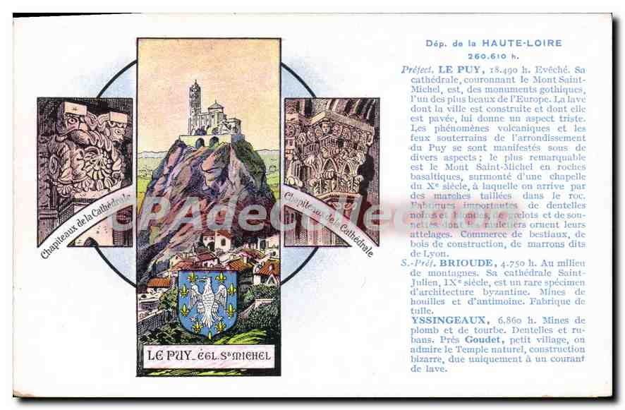 Le Puy-Saint-Michel — Kerk en Mont Saint-Michel — Speciale uitgave Pastilles Valda