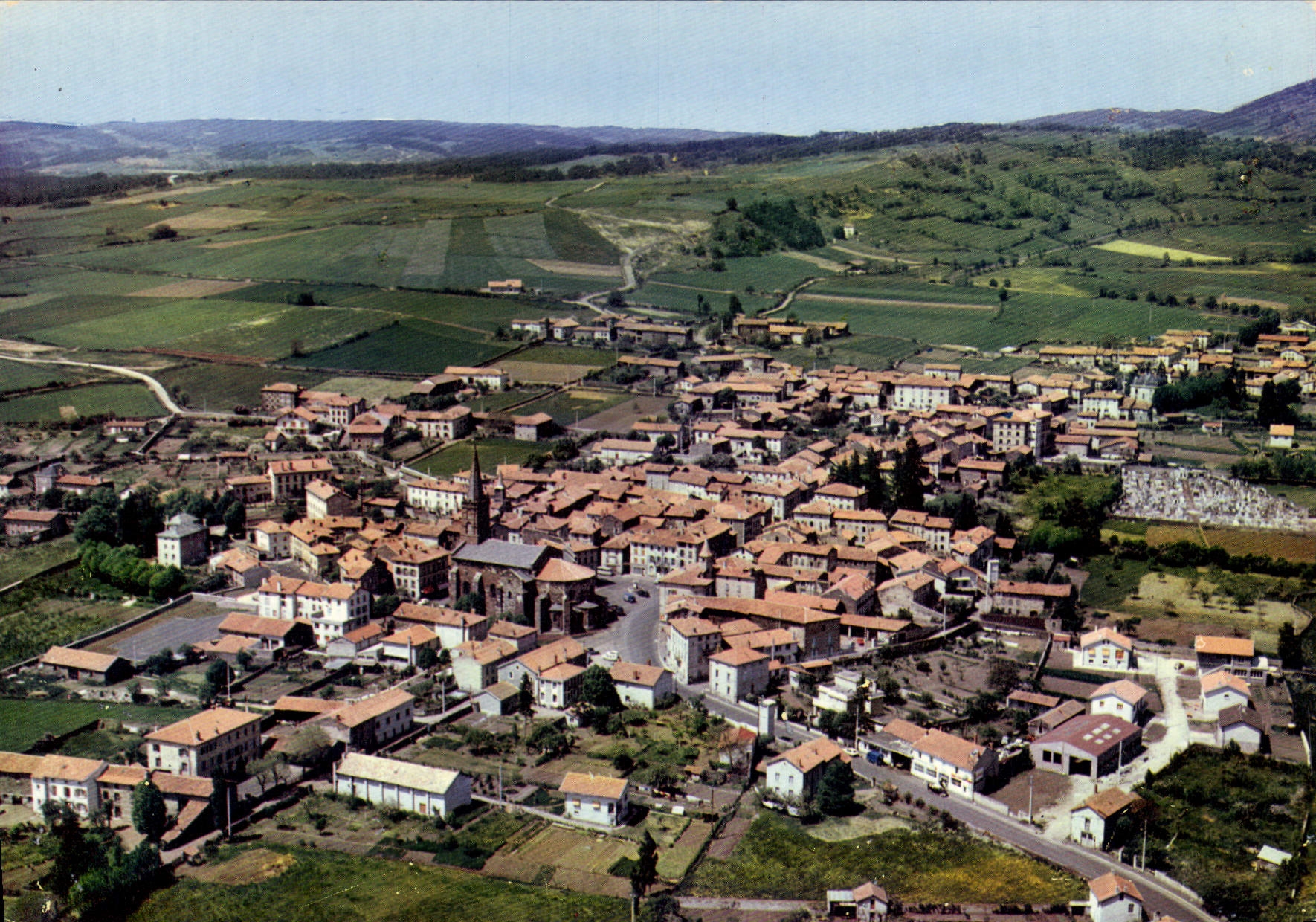 CPSM St Paulien Cure d'Air Vue Generale Aerienne