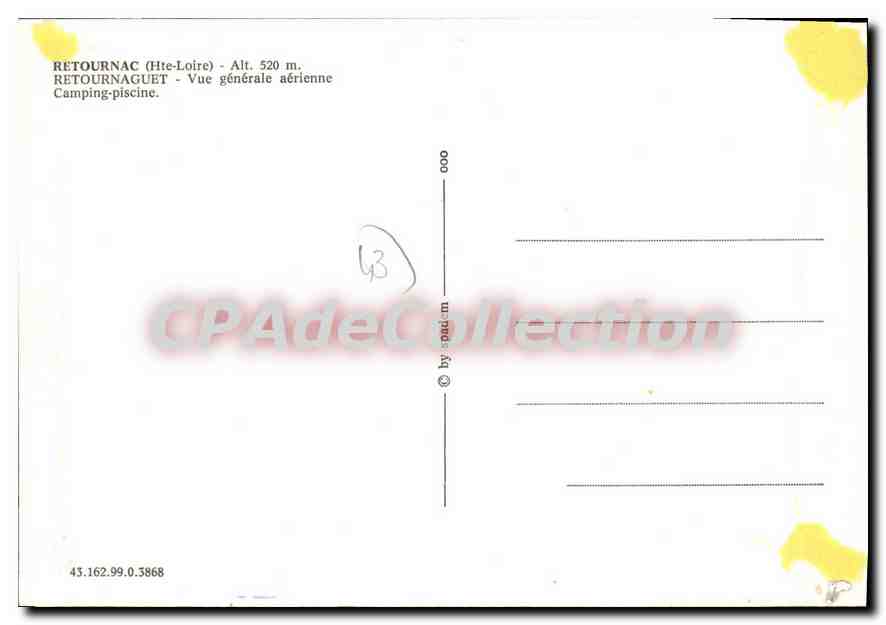 CPSM Retournac Retournaguet Vue Generale Aerienne Camping Piscine — Back