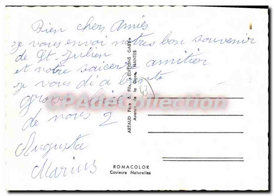 CPSM Saint Julien Chapteuil Pas une minute pour ecrire trop occupe a ne rien faire — Rückseite