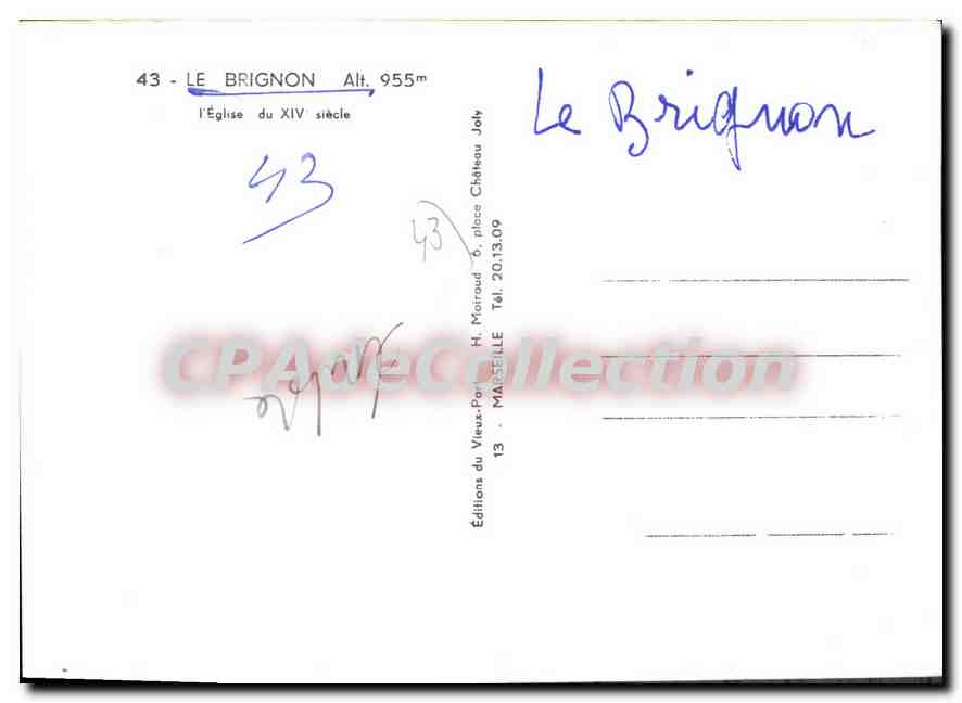Le Brignonn - Église du XIVe siècle — Éditions H. Mairaud, n°43 — Achterkant