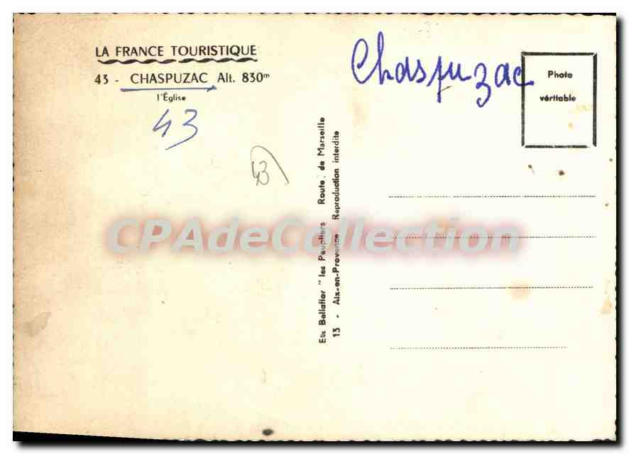 Chaspuzac — Église — LA FRANCE TOURISTIQUE n°43 — Reverso