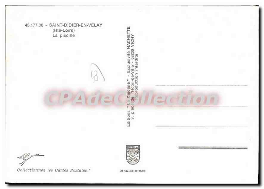 CPSM Saint Didier En Velay La Piscine — Rückseite