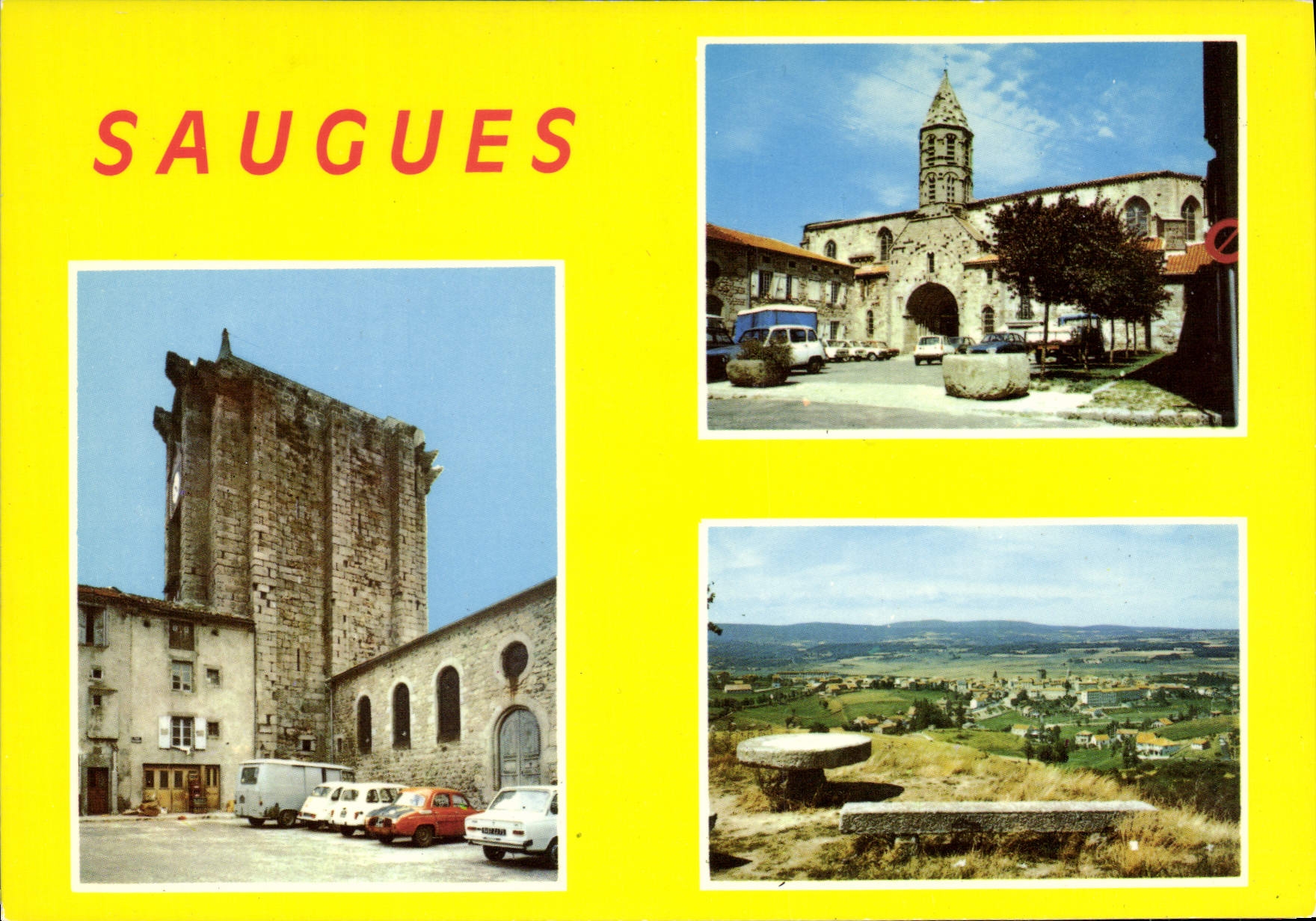 CPSM Saugues La Tour des Anglais L'Eglise Vue Generale