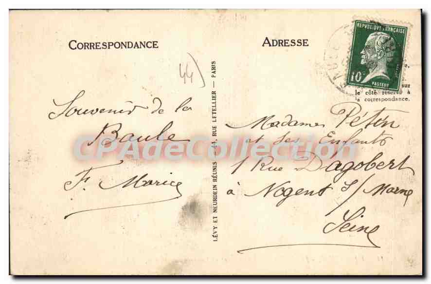 CPA La Baule Le Boulevard Hennecart et l'entree des Bains — Rückseite