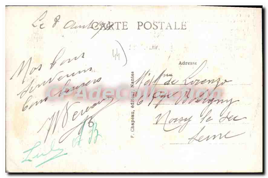 CPA La Baule sur Mer Qual Benoit port du pouliguen Hotel Notre Dame du Port — Verso