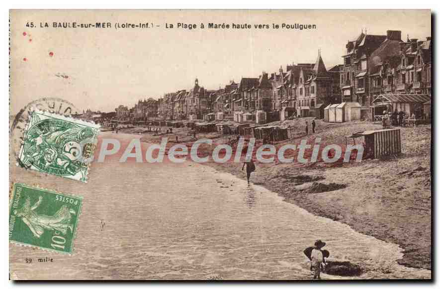 CPA La Baule sur Mer La Plage a Maree haute vers le Pouliguen