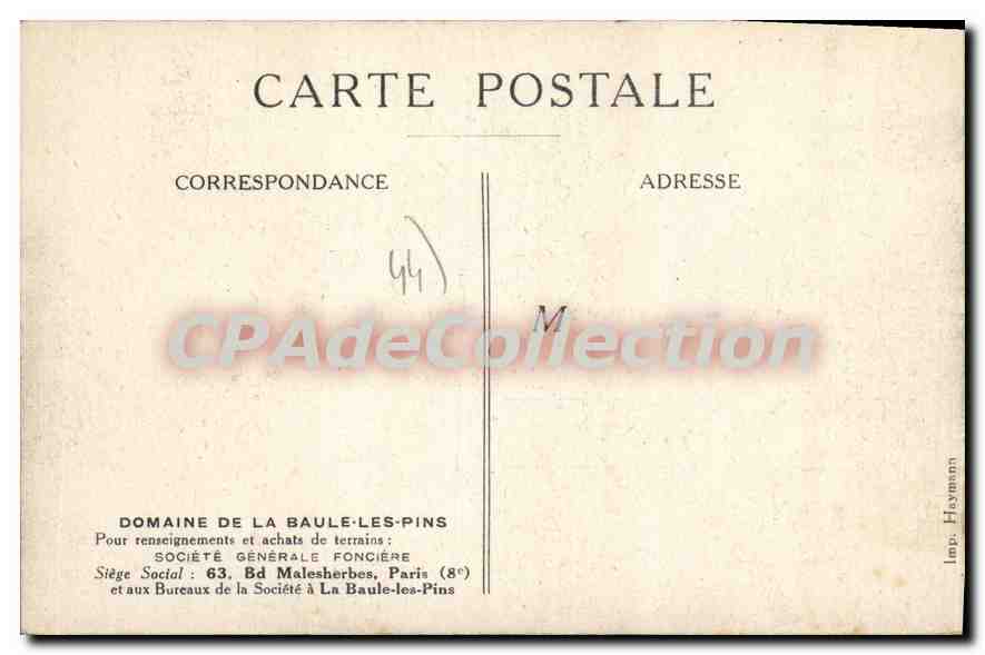 CPA La Baule Les Pins villa — Rückseite
