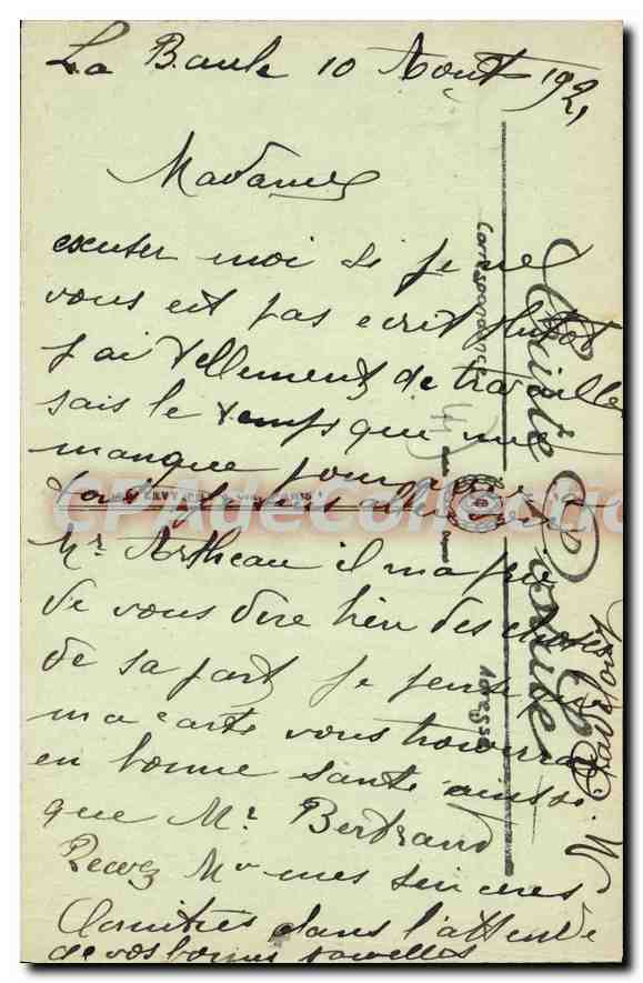CPA La Baule Le Boulevard Hennecart — Rückseite