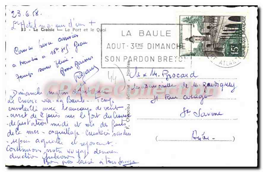 CPA Le Croisic Le Port et le Quai — Rückseite