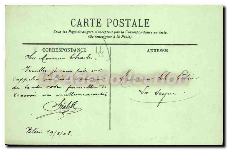 CPA Nantes Le Port — Verso