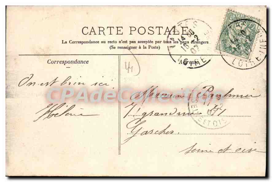 CPA Nantes La Loire a Ste Anne — Verso