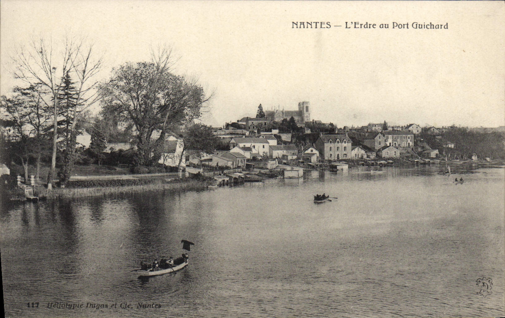 NANTES — L'Erdre en el Puerto Guichard — Heliotipia Dugas y Cie, Nantes, n°117