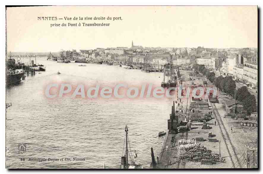 CPA Nantes Vue de la rive droite du port prise du pont à Transbordeur