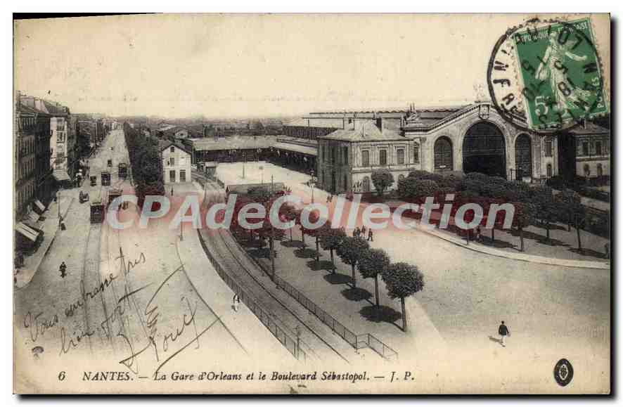 CPA Nantes La Gare d'Orleans et le Boulevard Sebastopol