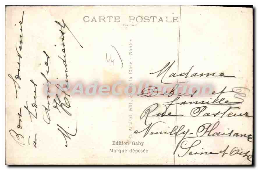 CPA Nantes Cotonne Louts XVI Place du Marechal Foch — Rückseite