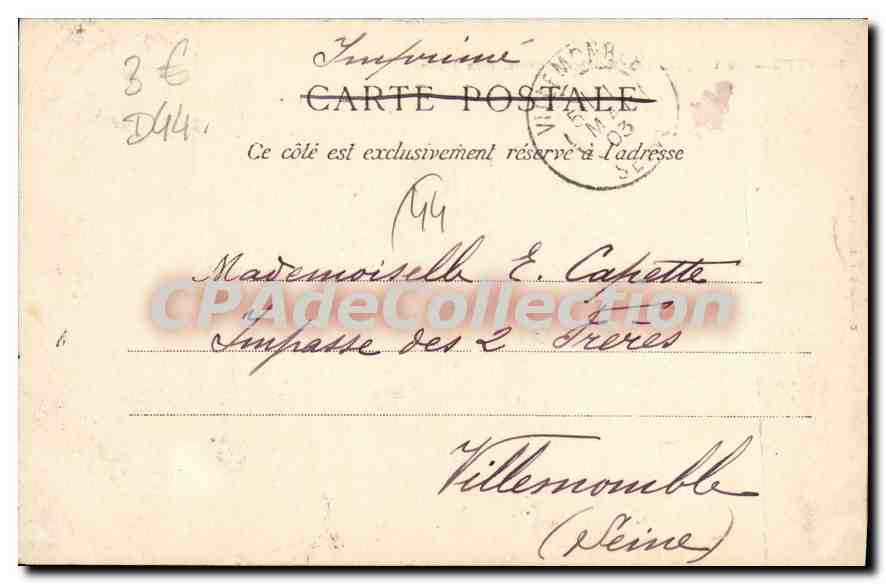 CPA Nantes La Chapelle des RP Capucins Rue Noire — Rückseite