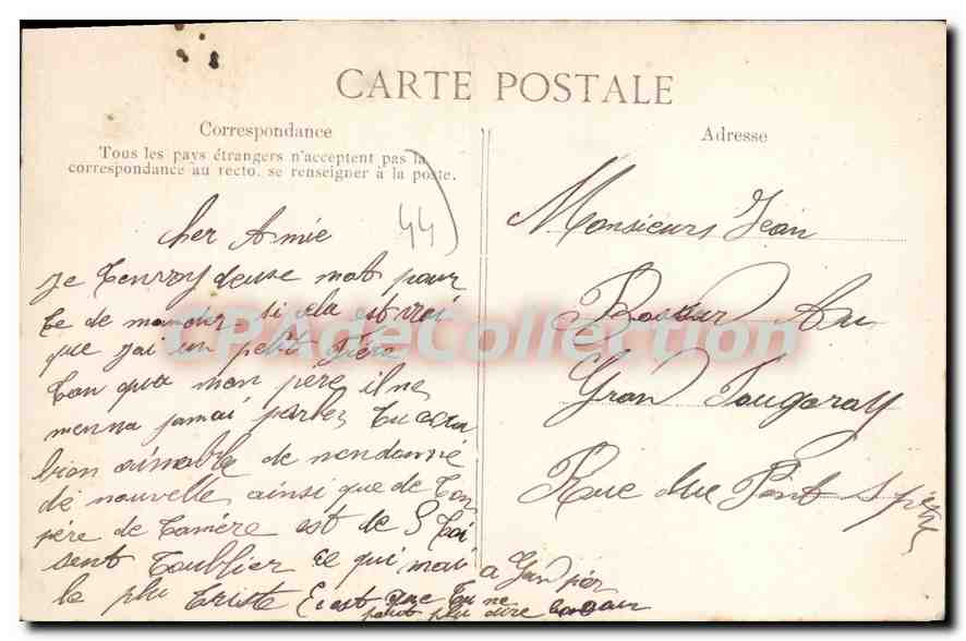 CPA Porte Bonheur De Nantes — Rückseite