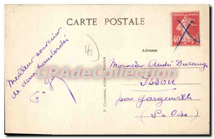 CPA Nantes Le pont Transbordeur pris au Sud — Rückseite
