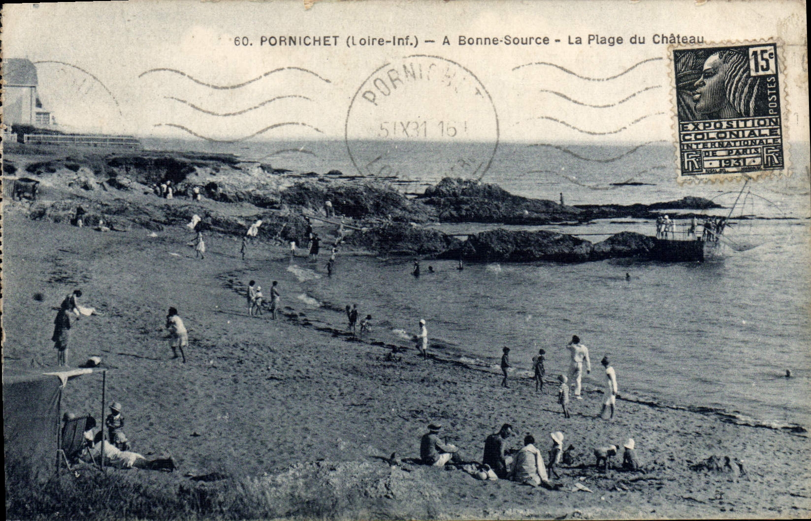 CPA Pornichet A Bonne Source La Plage du Chateau