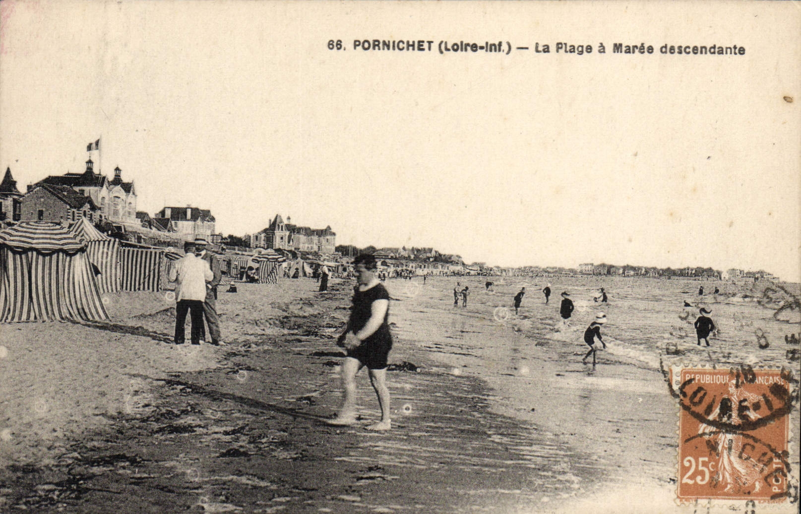 CPA Pornichet La Plage à Maree Descendante