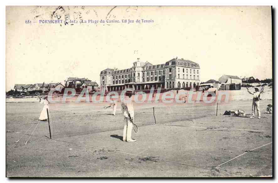 CPA Pornichet La Plage du Casino Un Jeu de Tennis