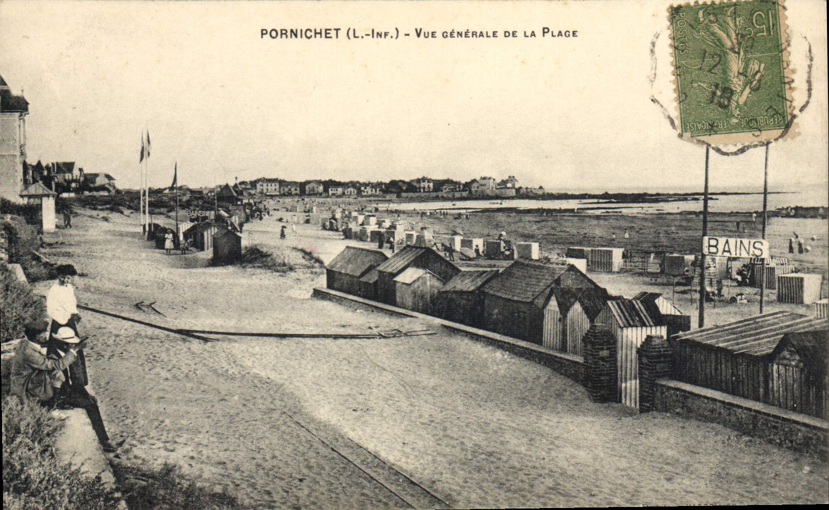 CPA Pornichet Vue Generale de la Plage