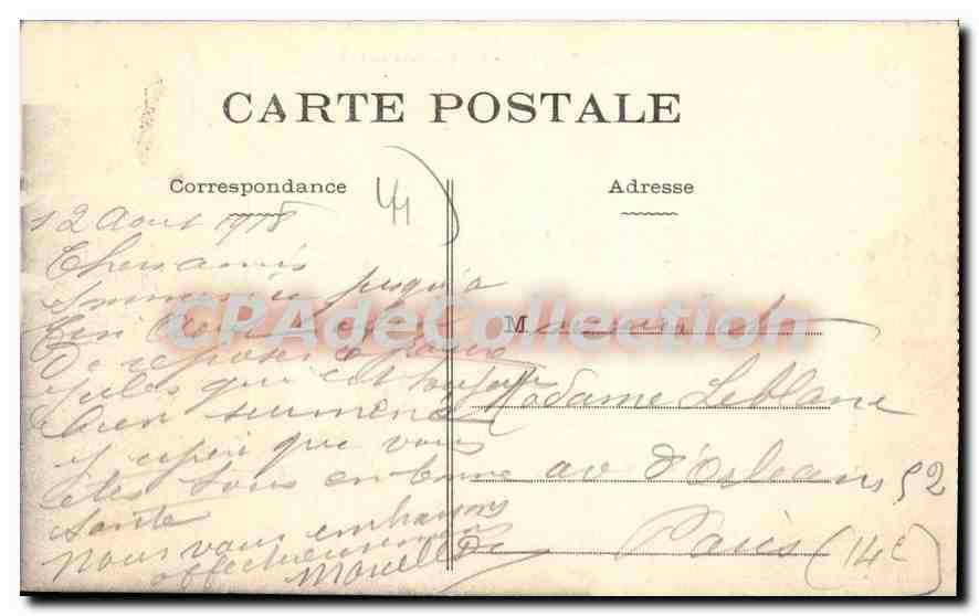 CPA Pornichet Vue Generale de la Plage — Rückseite
