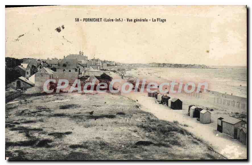CPA Pornichet Vue Generale La Plage