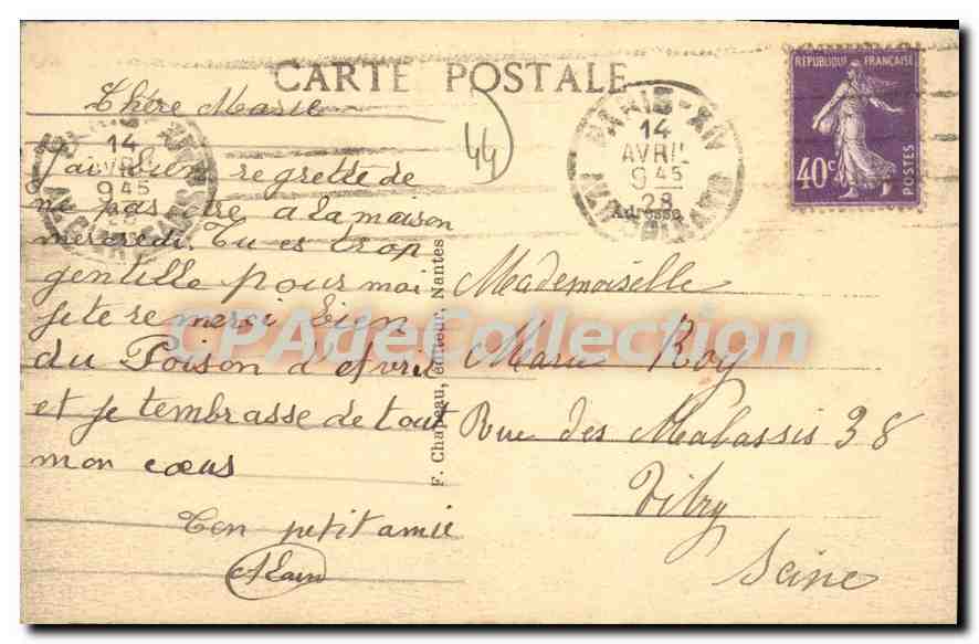 CPA Pornichet Vue Generale de la Plage prise des Dunes — Rückseite