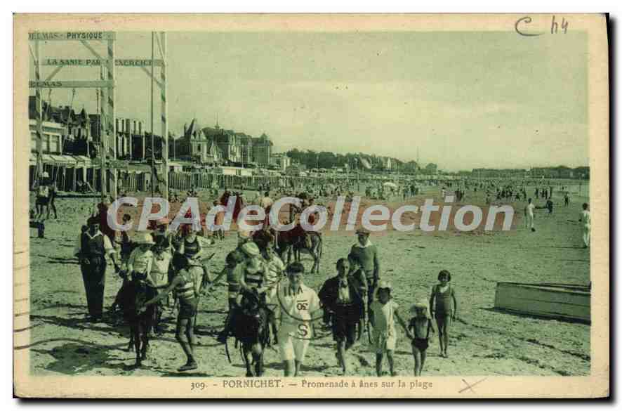 CPA Pornichet Promenade à ânes sur la Plage