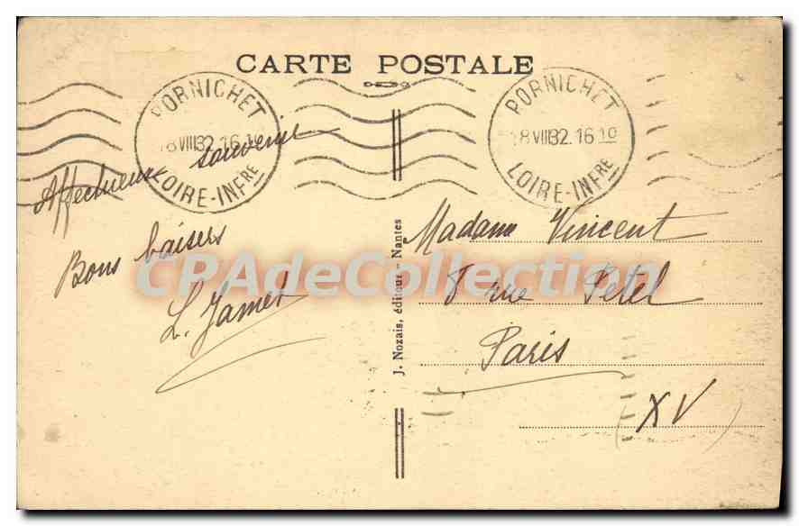CPA Pornichet Promenade à ânes sur la Plage — Rückseite