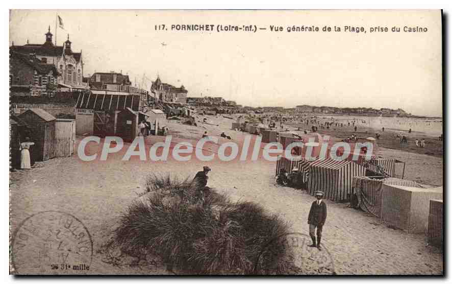 CPA Pornichet Vue Generale de la Plage prise du Casino