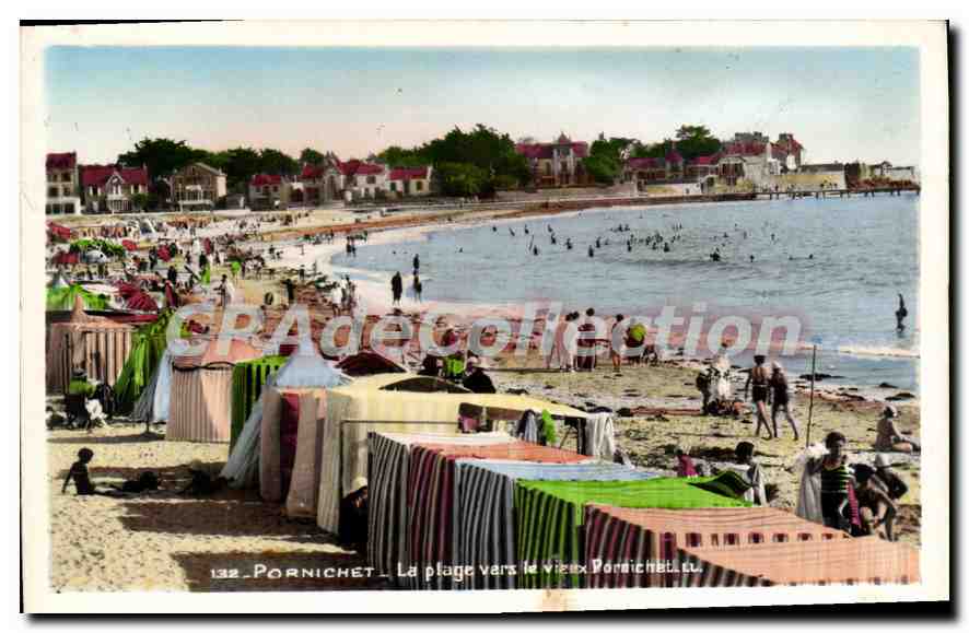 CPA Pornichet La Plage vers le Vieux Pornichet