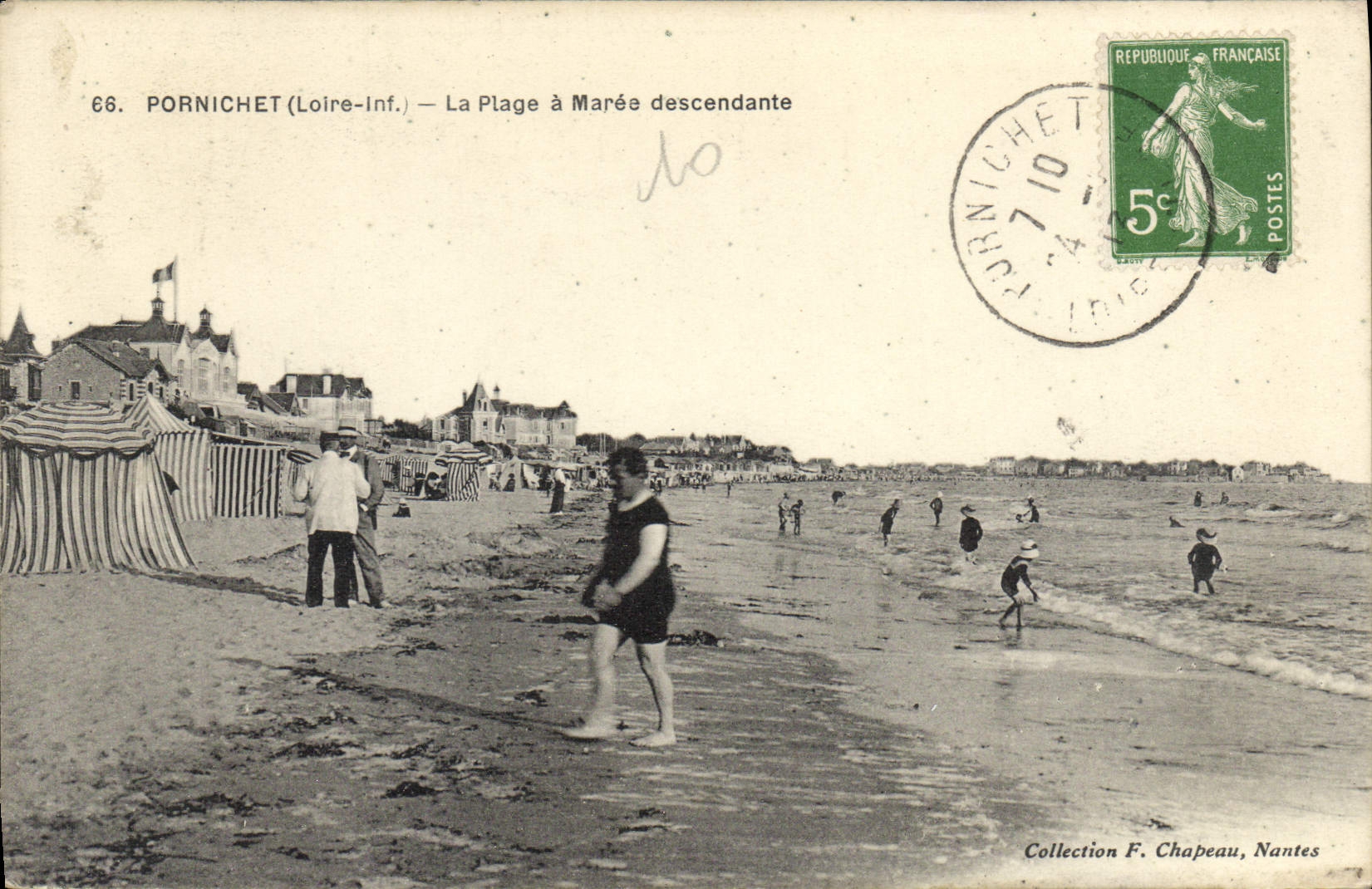 CPA Pornichet La Plage à Maree descendante