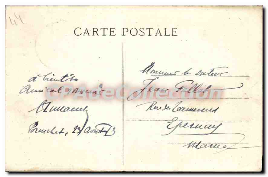 CPA Pornichet La Plage à Maree descendante — Rückseite