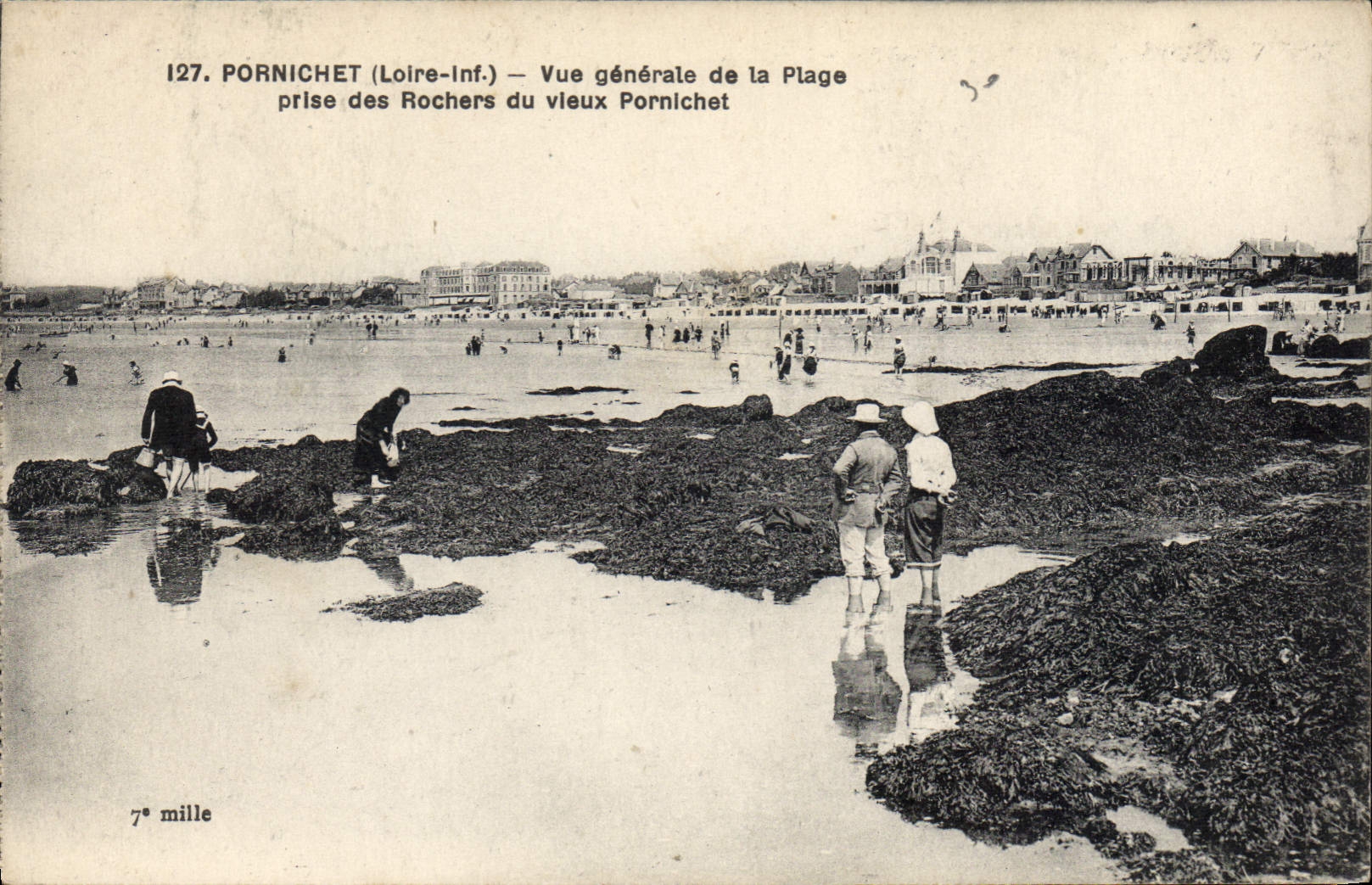 CPA Pornichet Vue Generale de la Plage prise des Rochers du Vieux Pornichet