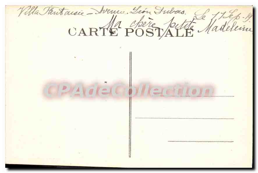 CPA Pornichet Entree du Bois d'Amour — Rückseite