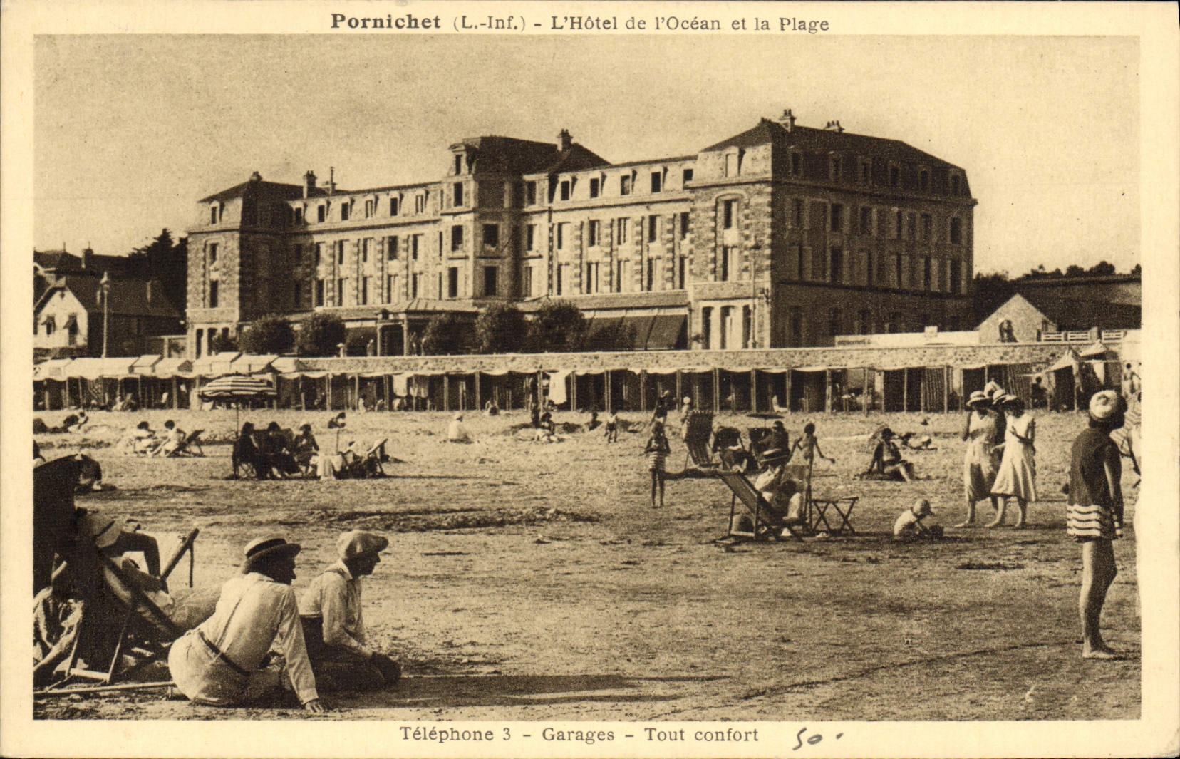 CPA Pornichet L'Hotel de l'Ocean et la Plage