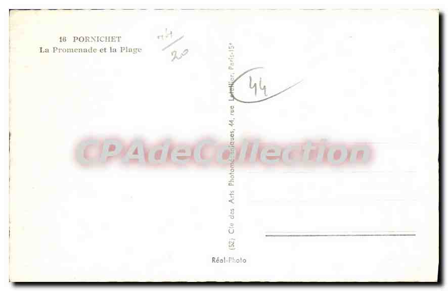 CPA Pornichet La Promenade et La Plage — Rückseite