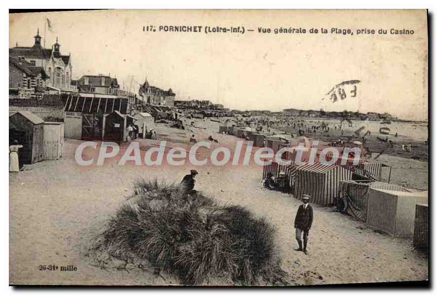 CPA Pornichet Vue Generale de la Plage prise du Casino
