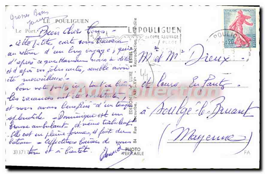 CPA Le Pouliguen Le Port — Rückseite