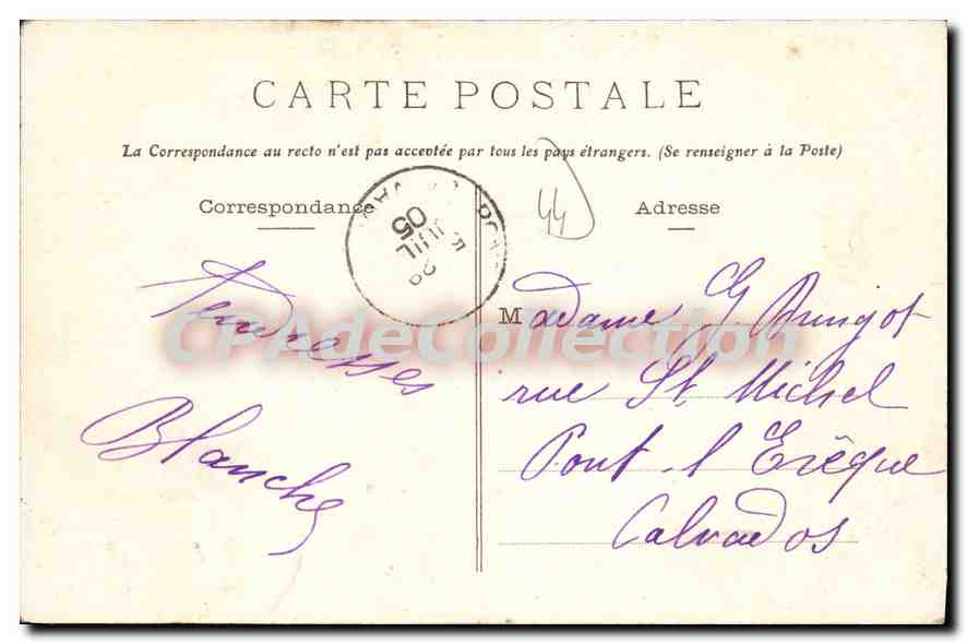 CPA Le Pouliguen L'Entree Du Port — Verso