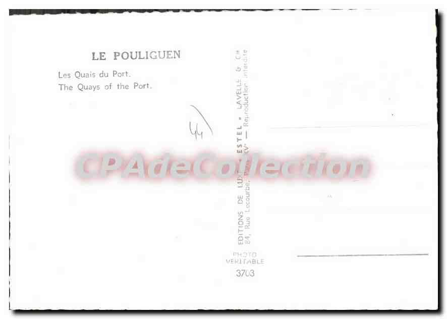 CPSM Le Pouliguen Les Quais Du Port — Verso