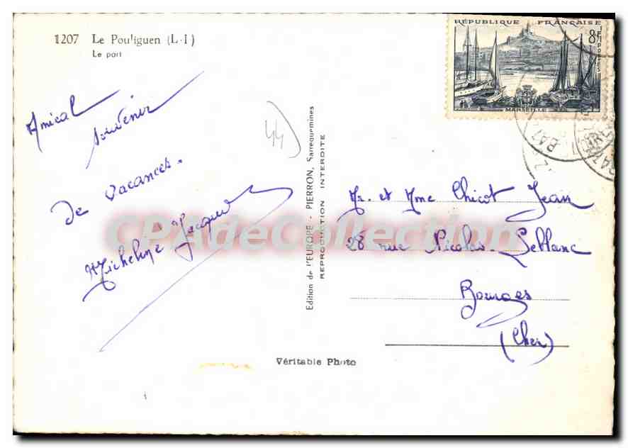 CPSM Le Pouliguen Le Port — Rückseite